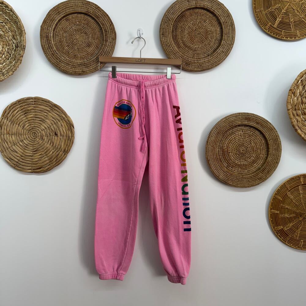 Aviator Nation Pink Sweats Sweat Pants XS